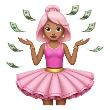 pink money flying tu tu  sticker