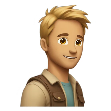 Man turning in eevee sticker