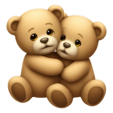 Teddy bears hugging and kissing sticker