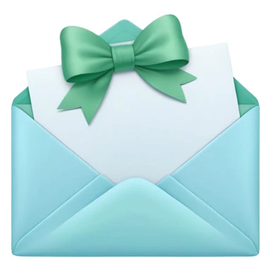 beautiful aesthetic love letter in pastel blue color with green bow aesthetically placed  sticker