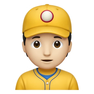 an emoji with no face with a baseball cap on sticker