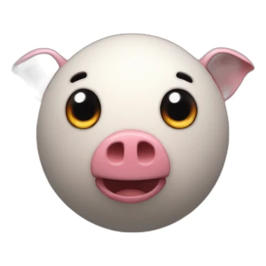 3d sphere with a cartoon Piglin skin texture with big kind eyes sticker