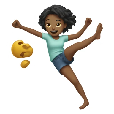 Girl kicking her feet sticker