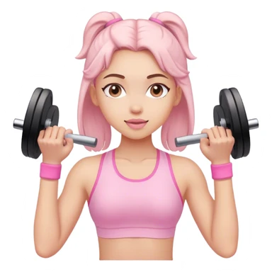 Girl gyming wearing all pastel pink sticker