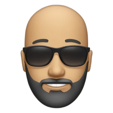 Bald man with beard and sun glasses sticker