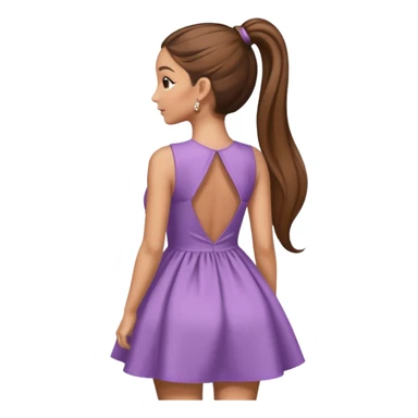  Ariana grande back view with long hair in a ponytail  sticker