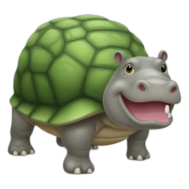 Hippopotame sur tortue sticker