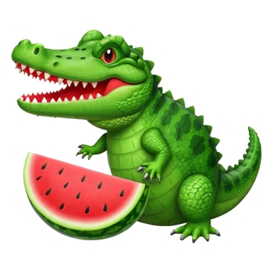 Crocodile with a watermelon  sticker