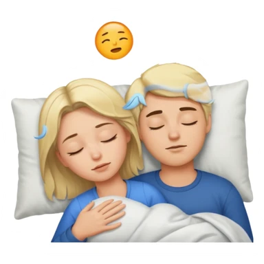 Blond man and brunette woman asleep sticker
