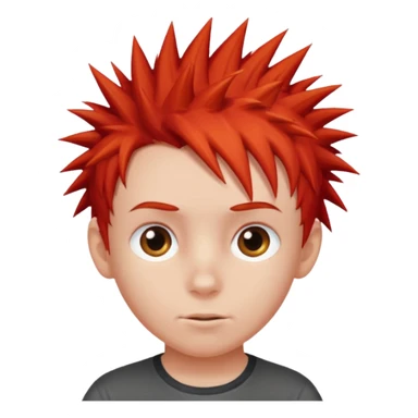 red spiky haired kid  sticker