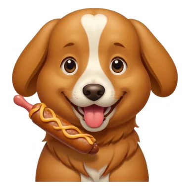 dog eating sausage sticker