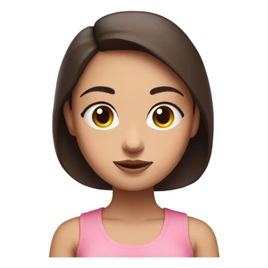 girl with pale skin and dark brown hair in zen meditation position wearing a pink tank top sticker