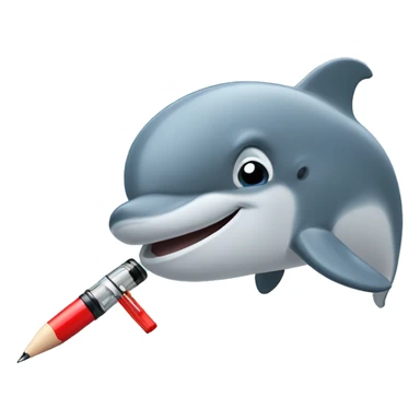 dolphin with a pen sticker