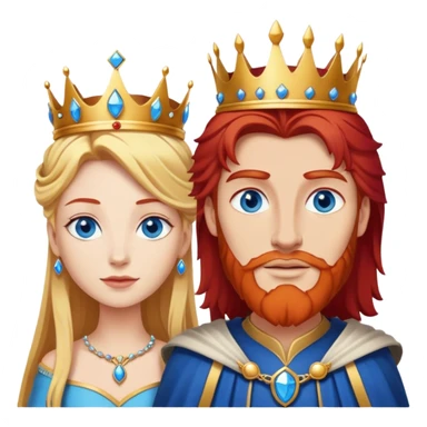 Red hair king, blonde queen, blue eyes sticker