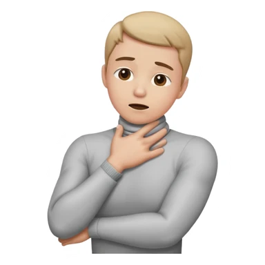 Arms crossed holding neck choking themself out sticker