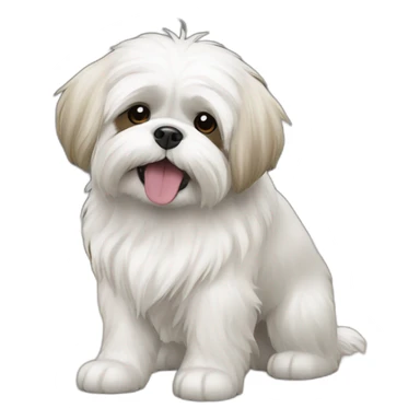 Shih-tzu playing with Samoyed sticker