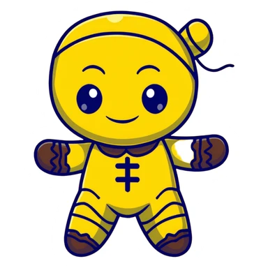 black and yellow voodoo doll sticker