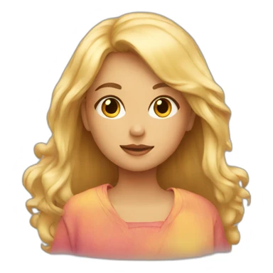 blonde girl watching sunset sticker