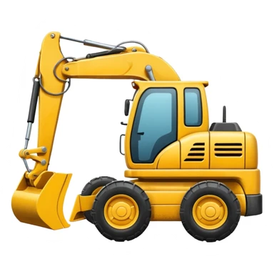 A realistic looking but cartoon excavator sticker