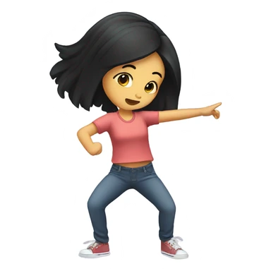 Dab girl with black hair sticker