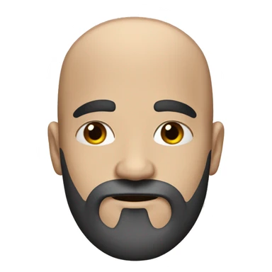 Bald guy with a black beard with some grays and dark brown eyes and strong bushy eyebrows sticker
