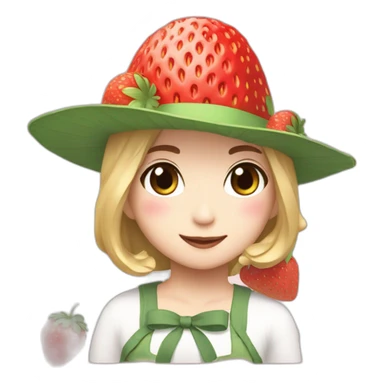 Minatozaki Sana with strawberry hat sticker