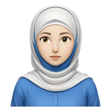 woman with white hijab wearing blue outfit, looking straight ahead, surrounded by code snippets, algorithms, data structures, programming languages, command terminals, software architecture diagrams, computer science formulas, and futuristic tech interfaces sticker