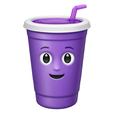 ios styrofoam cup.  purple liquid inside (no straw) (no face) sticker