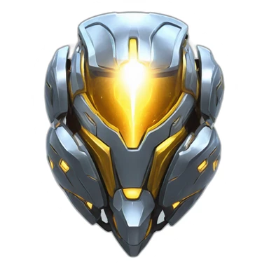 futuristic armored Omega Energy breastplate radiating omega energy sticker