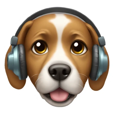Dog with headphones sticker