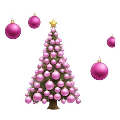 Christmas tree with pink ornaments sticker