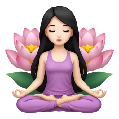 meditating girl with lotus sticker