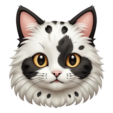 Cute cat black and white stain like a cow sticker