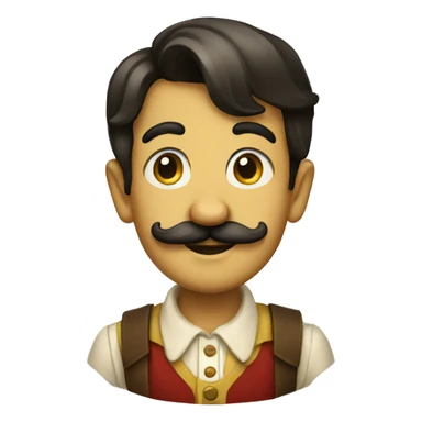 pinocchio with a mustache sticker