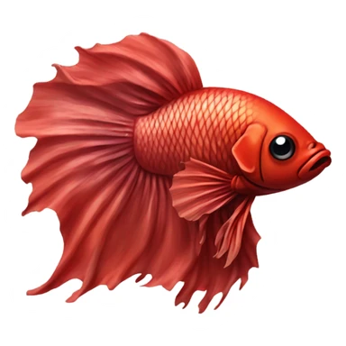 Red betta fish with fin rot sticker