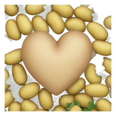 beige heart adorned with potatoes garland sticker