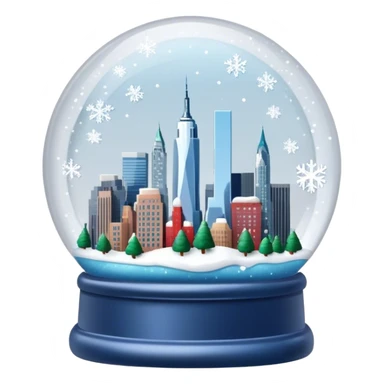 new york city skyline snow globe sticker