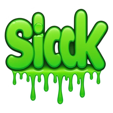 the word SICK in green graffiti font sticker
