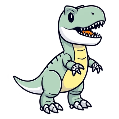 Silver t-Rex robot sticker