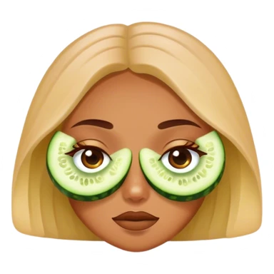 Girl with cucumber ￼on the eyes  sticker
