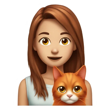 orang cat with brunnete girl sticker