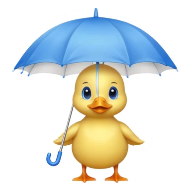 baby Duck holding white umbrella sticker