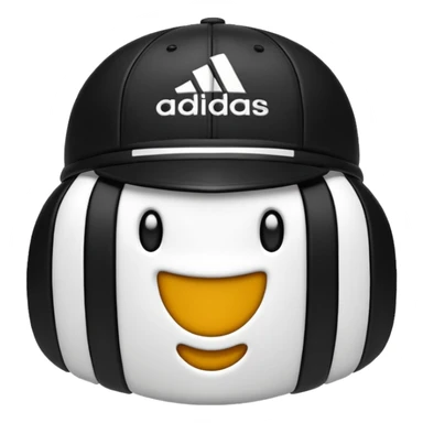 Adidas white stripes black emoji sticker