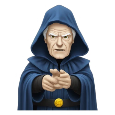 emperor palpatine shooting lightning hand small emoji style sticker