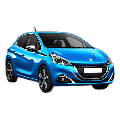 Blue 2021 Peugeot 208 sticker