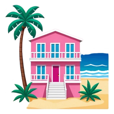 Matisse style pink SPAM art Miami beach landscape sticker