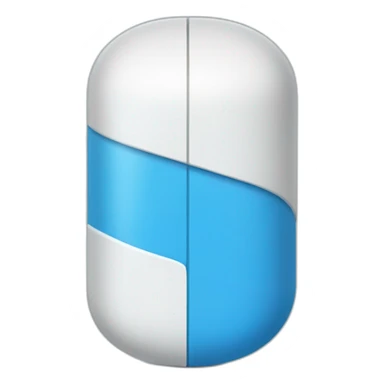 blue and white bi color pill open midle sticker