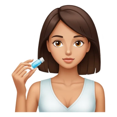 Beautiful fit brunette girl taking pills  sticker
