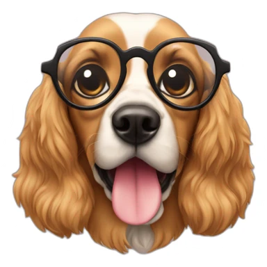 Cocker and glasses sticker