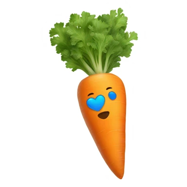carrot with blue hearts sticker